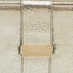 Pre Owned Jimmy Choo Silver Textured Foil Leather Flap Tablet Case
