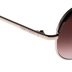 Pre Owned Jimmy Choo Gold/Brown Gradient Terry Aviator Sunglasses