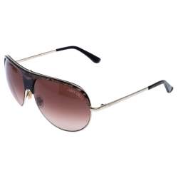 Pre Owned Jimmy Choo Gold/Brown Gradient Terry Aviator Sunglasses