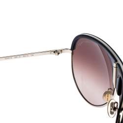 Pre Owned Jimmy Choo Gold/Brown Gradient Terry Aviator Sunglasses