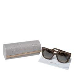 Jimmy Choo Beige Leather/Brown Gradient Nita/S Cat Eye Sunglasses