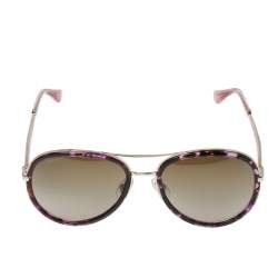 Jimmy Choo Purple Havana/ Khaki Gradient Tora Pilot Sunglasses