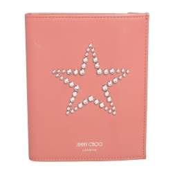 Jimmy Choo Peach Leather Analya Passport Holder