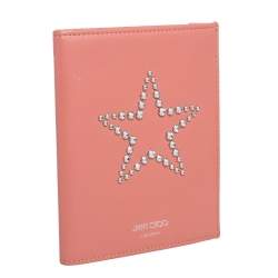 Jimmy Choo Peach Leather Analya Passport Holder