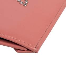 Jimmy Choo Peach Leather Analya Passport Holder