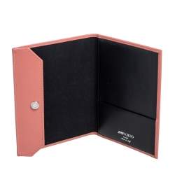 Jimmy Choo Peach Leather Analya Passport Holder