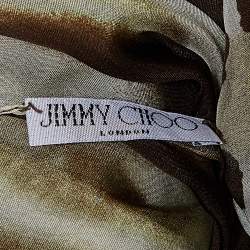 Jimmy Choo Brown Leopard Print Silk Stole