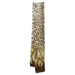 Jimmy Choo Brown Leopard Print Silk Stole