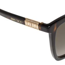 Jimmy Choo Brown Tortoise Acetate Alis 086HA Gradient Square Sunglasses