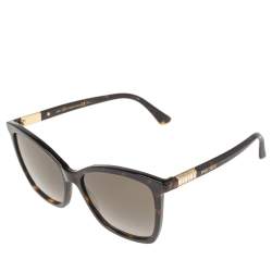 Jimmy Choo Brown Tortoise Acetate Alis 086HA Gradient Square Sunglasses