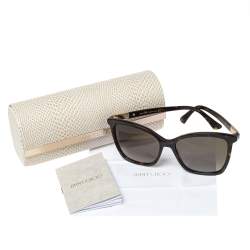 Jimmy Choo Brown Tortoise Acetate Alis 086HA Gradient Square Sunglasses