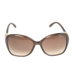 Jimmy Choo Brown Acetate Tina Embellished Gradient Oversized Sunglasses