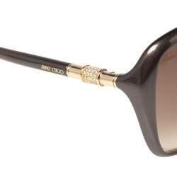 Jimmy Choo Brown Acetate Tina Embellished Gradient Oversized Sunglasses