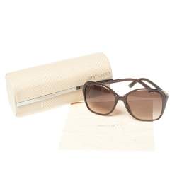 Jimmy Choo Brown Acetate Tina Embellished Gradient Oversized Sunglasses
