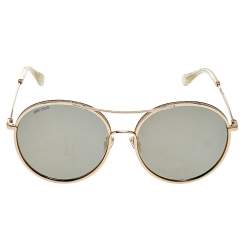 Jimmy Choo Crystal & Gold Tone / Grey J5GJO Leni Round Sunglasses