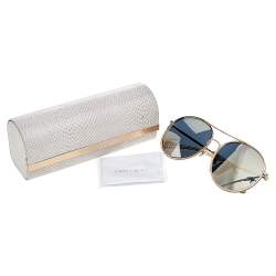 Jimmy Choo Crystal & Gold Tone / Grey J5GJO Leni Round Sunglasses