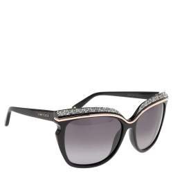 Jimmy Choo Black Sophia/S Crystal Embellished Square Gradient Sunglasses