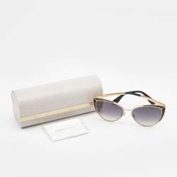 Pre Owned Jimmy Choo Black/Gold Metal Frame Cat Eye Sunglasses