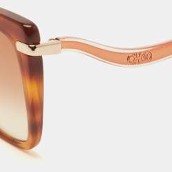 Pre Owned Jimmy Choo Havana/Brown Gradient Selby 0UCHA Cat-Eye Sunglasses