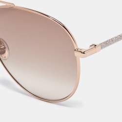 Jimmy Choo Beige/Gold Gradient Devan/S Aviator Sunglasses