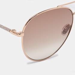 Jimmy Choo Beige/Gold Gradient Devan/S Aviator Sunglasses
