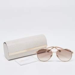 Jimmy Choo Beige/Gold Gradient Devan/S Aviator Sunglasses