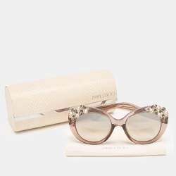 Pre Owned Jimmy Choo Light Brown Gradient Crystals Megan Cat Eye Sunglasses