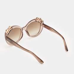 Pre Owned Jimmy Choo Light Brown Gradient Crystals Megan Cat Eye Sunglasses