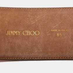 Pre Owned Jimmy Choo Pink Croc Embossed Leather Waist Belt 85 CM