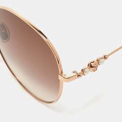 Jimmy Choo Rose Gold Gradient Birdie/S Round Sunglasses