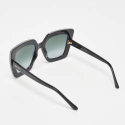 Jimmy Choo Black Gradient Auri Oversized Sunglasses
