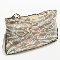 مملوكة مسبقًا Jimmy Choo Tri Color Python Print Patent Leather Derek Clutch
