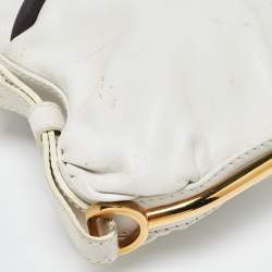 Jimmy Choo White/Black Leather Frame Chain Bag