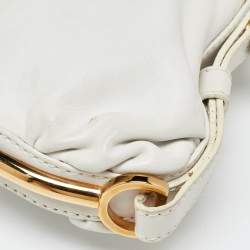 Jimmy Choo White/Black Leather Frame Chain Bag