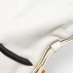 Jimmy Choo White/Black Leather Frame Chain Bag