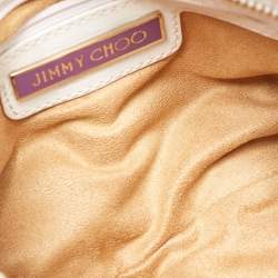 Jimmy Choo White/Black Leather Frame Chain Bag