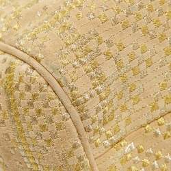 Jimmy Choo Beige Suede and Lurex Riki Tote