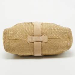 Jimmy Choo Beige Suede and Lurex Riki Tote