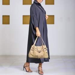 Jimmy Choo Beige Suede and Lurex Riki Tote