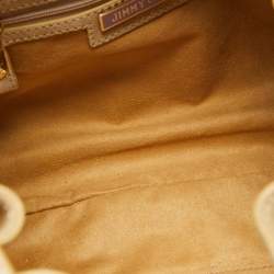 Jimmy Choo Beige Suede and Lurex Riki Tote