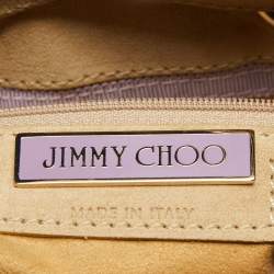 Jimmy Choo Beige Suede and Lurex Riki Tote