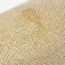 Jimmy Choo Gold Lame Glitter Fabric Ruby Chain Clutch