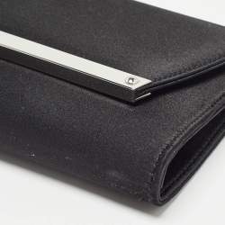 Pre Owned Jimmy Choo Black Satin Margot Chain Clutch