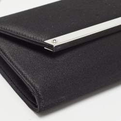 Pre Owned Jimmy Choo Black Satin Margot Chain Clutch