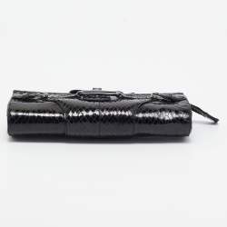 Pre Owned Jimmy Choo Black Snakeskin Tulita Clutch