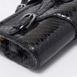 Pre Owned Jimmy Choo Black Snakeskin Tulita Clutch