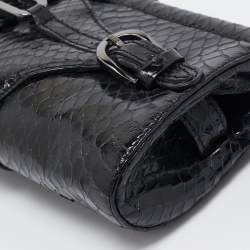 Pre Owned Jimmy Choo Black Snakeskin Tulita Clutch