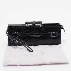 Pre Owned Jimmy Choo Black Snakeskin Tulita Clutch