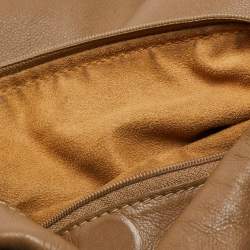 Jimmy Choo Brown Leather and Suede Leather Studded Saba Hobo
