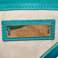 Pre Owned Jimmy Choo Green Leather and Snakeskin Zadie Crossbody Bag